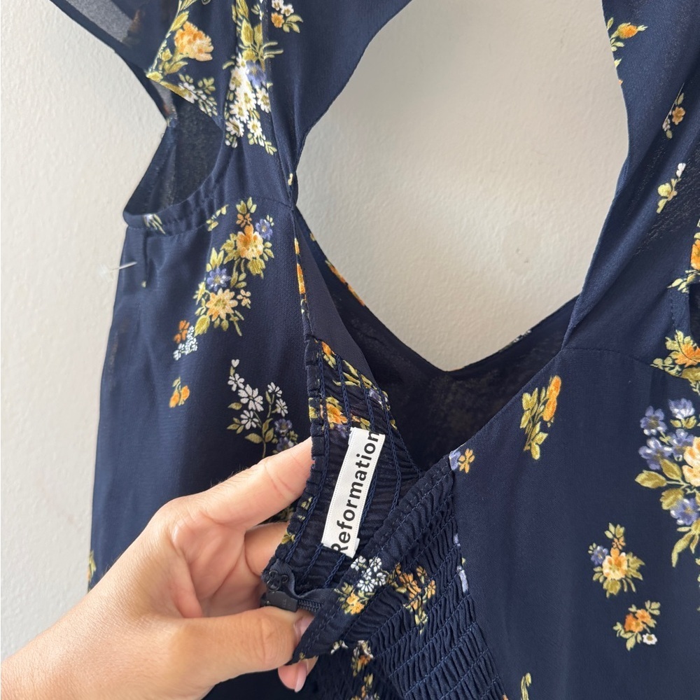 REFORMATION Rosi Sweetheart Neck Dress in Vittoria 10 - Picture 4 of 8
